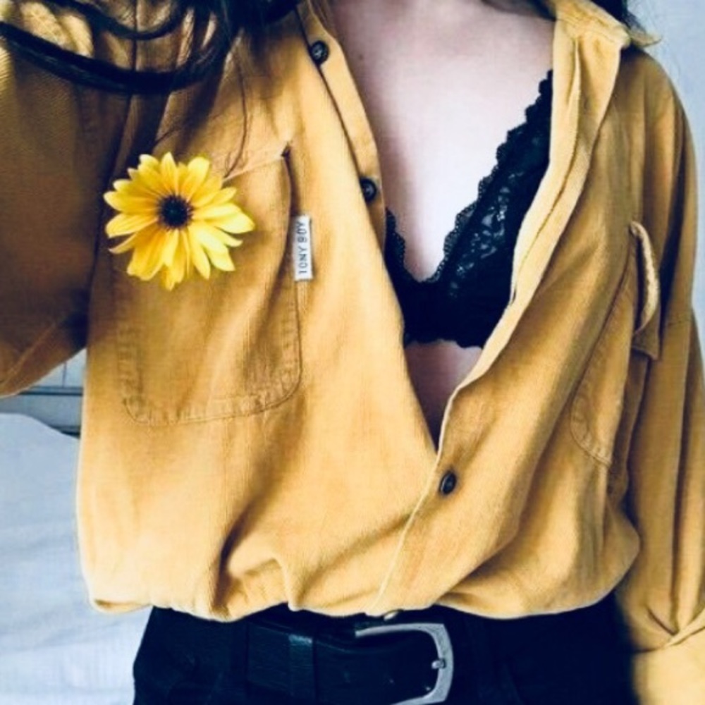 Yellow button up